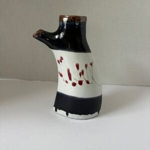 Vintage John Shedd Studio Pottery Milk dispenser Drip Glaze Signed